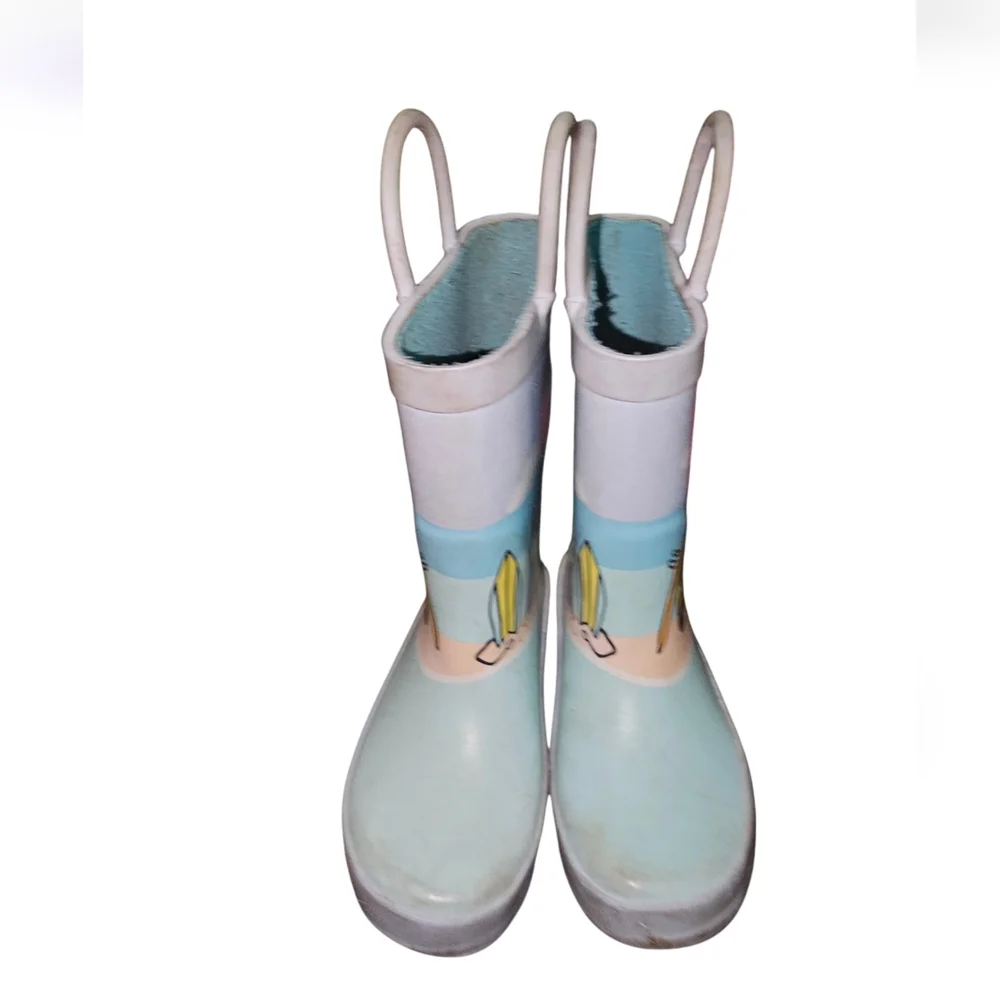 Cat & Jack Surf Van Kids Rain Boots - Blue and White